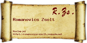 Romanovics Zsolt névjegykártya